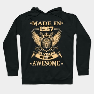 Made In 1967 55 Years Of Being Awesome Hoodie